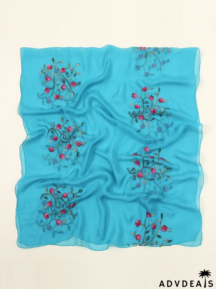 Flower Pattern Chiffon Scarf