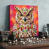 DIY Pearl Painting Owl for Home Wall Decor with Frame(25x25cm)