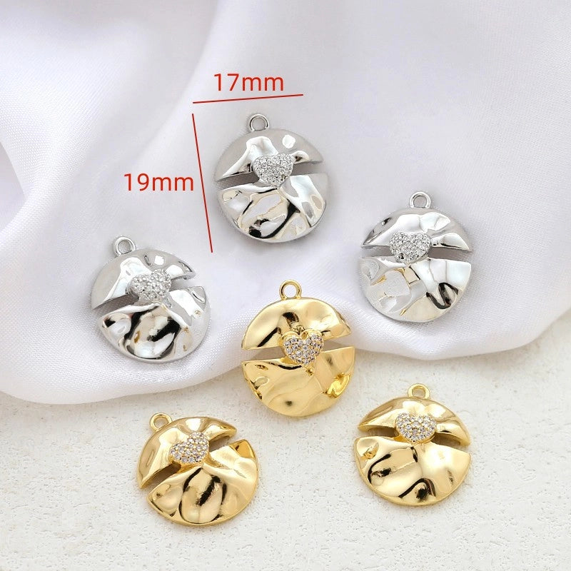 1 Piece Copper Zircon Irregular Pendant