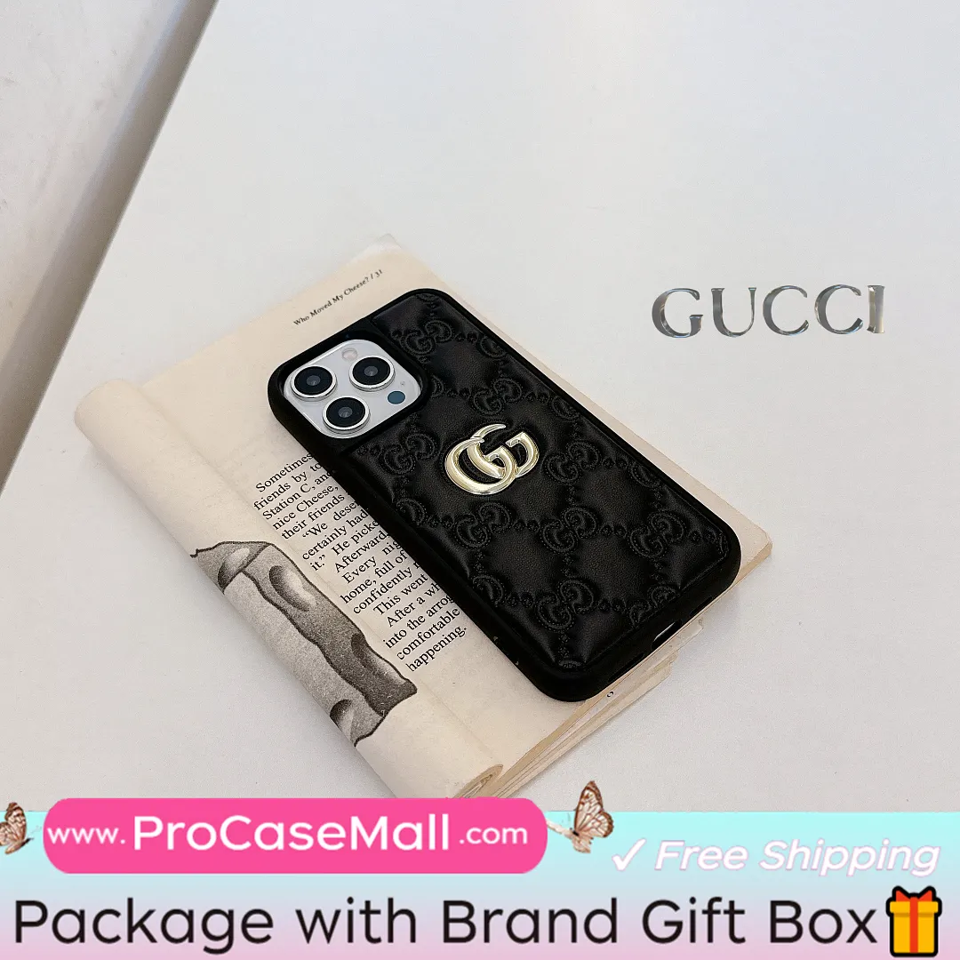 Gucci Embossed Lambskin Ophidia GG Luxury Apple iPhone Case