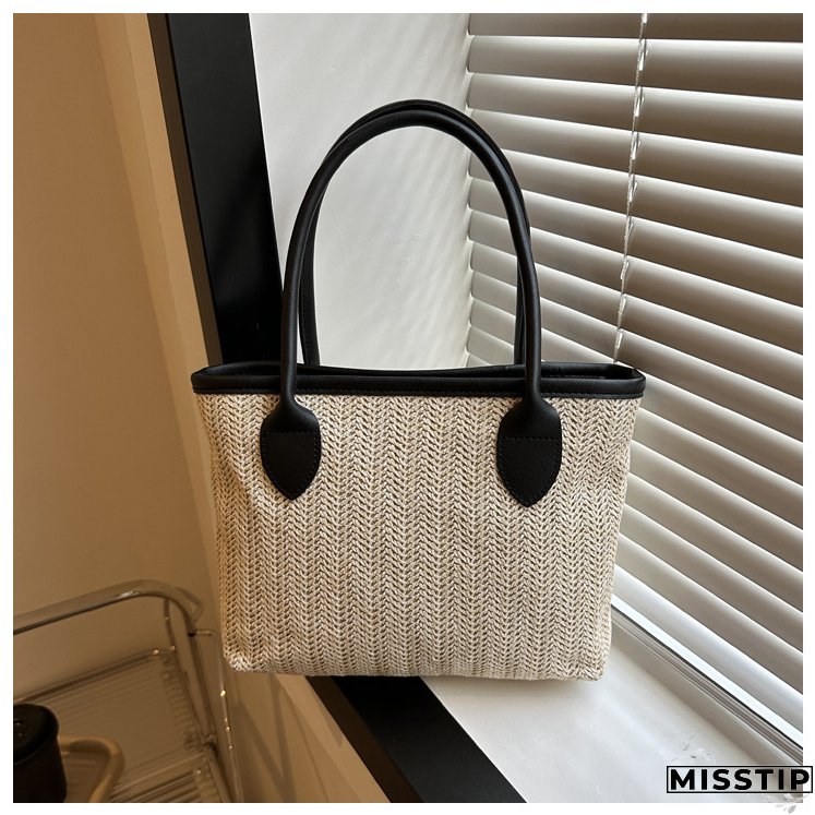 Women Summer Woven Shoulder Tote Bag Tote Bag