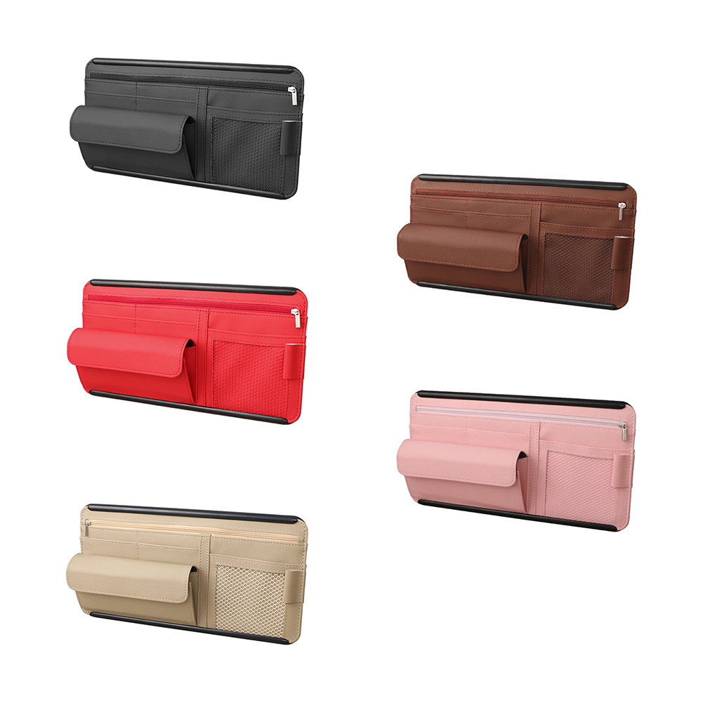 

Universal Car Auto Sun Visor Organizer Bill Pen Card Holder Sunglasses Case, Red, 501 Original