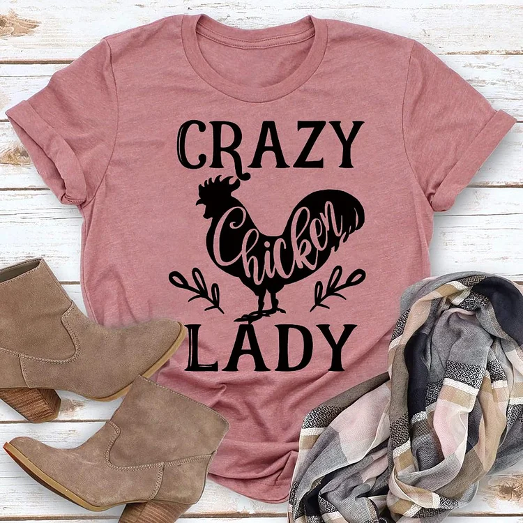 Crazy Chicken Lady T-shirt Tee-05033-Annaletters