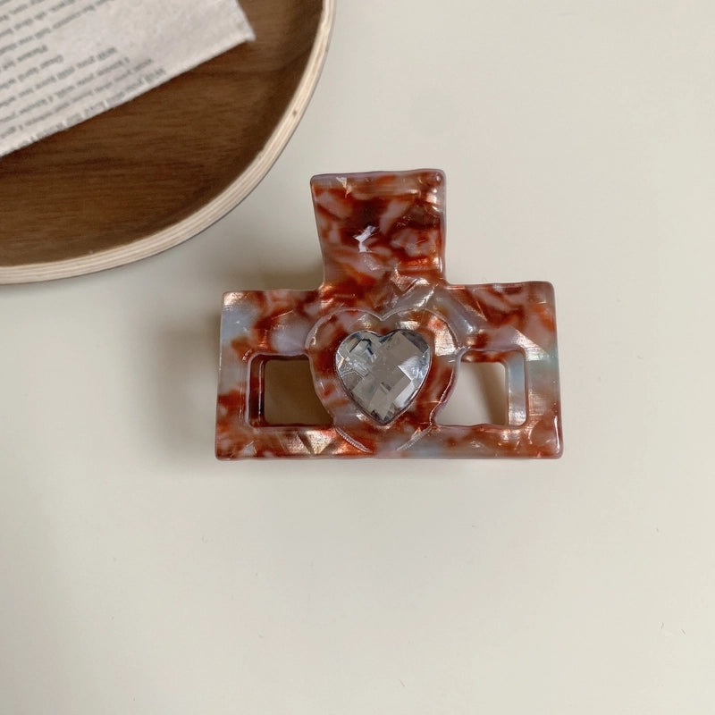 Elegant Minimalist Women’s Heart Shape Acetic Acid Sheets Hair Claws