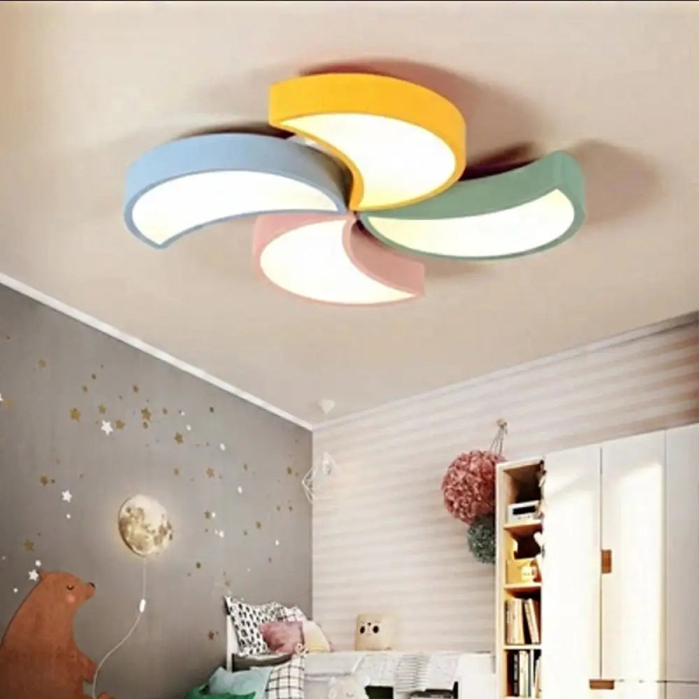 Contemporary Acrylic Led Flush Mount Light In White For Kids&rsquo; Bedroom / D