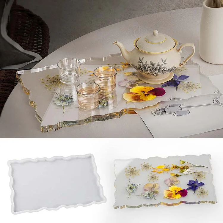 Shaped Lace Rectangular Tray Resin Mold CrazyMold