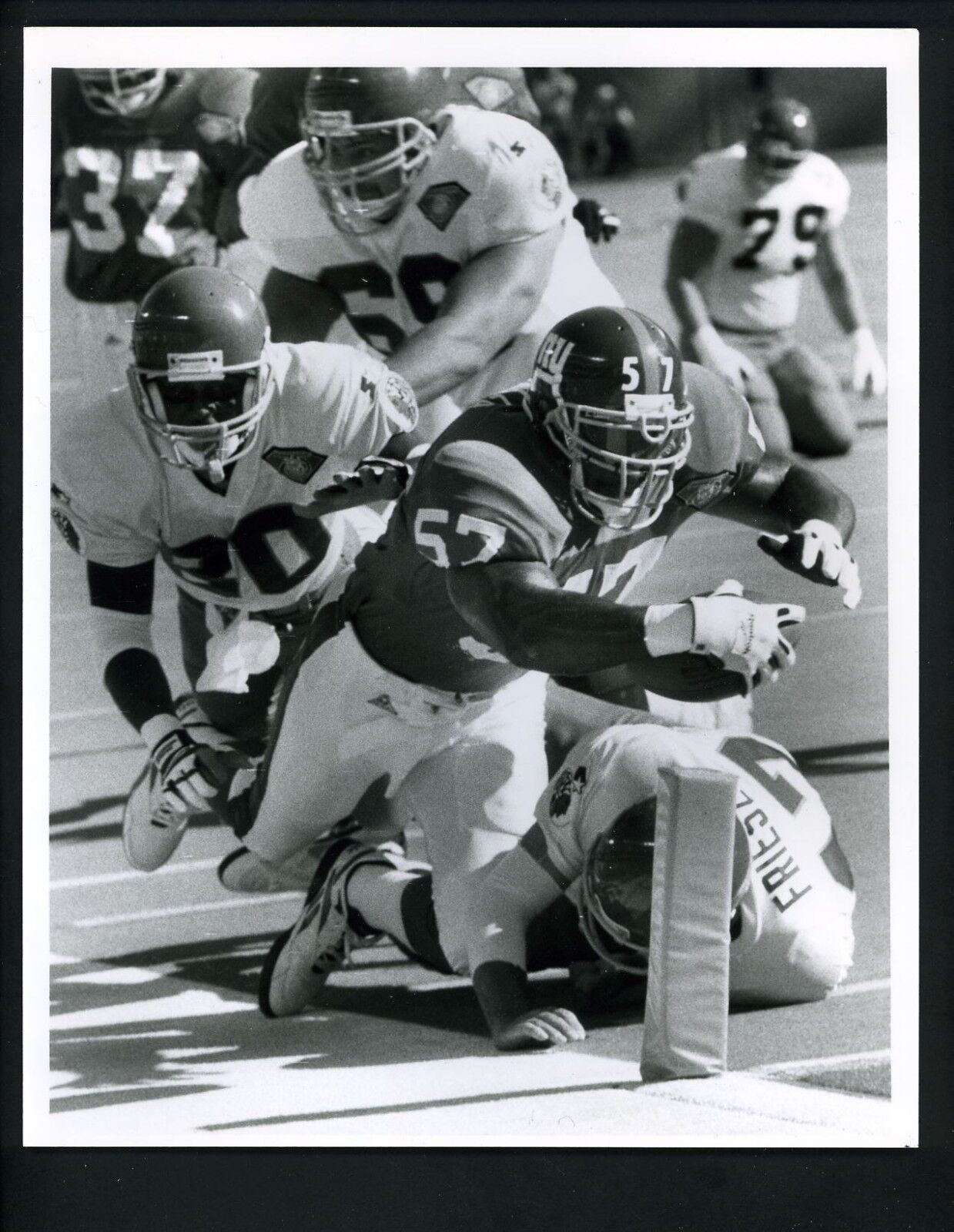 Corey Miller & Desmond Howard 1994 Press Original Photo Poster painting Bob Olen Giants Redskins