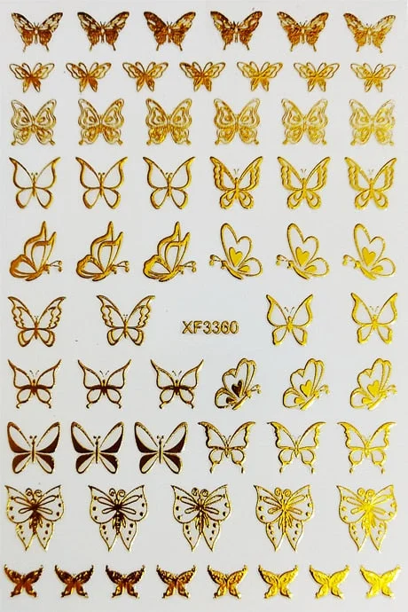 New Arrive Nail Art Sticker Decal Decoration Glow In Dark Butterfly Nail Stickes Back Glue Moon Manicure Sticker on Nails Design
