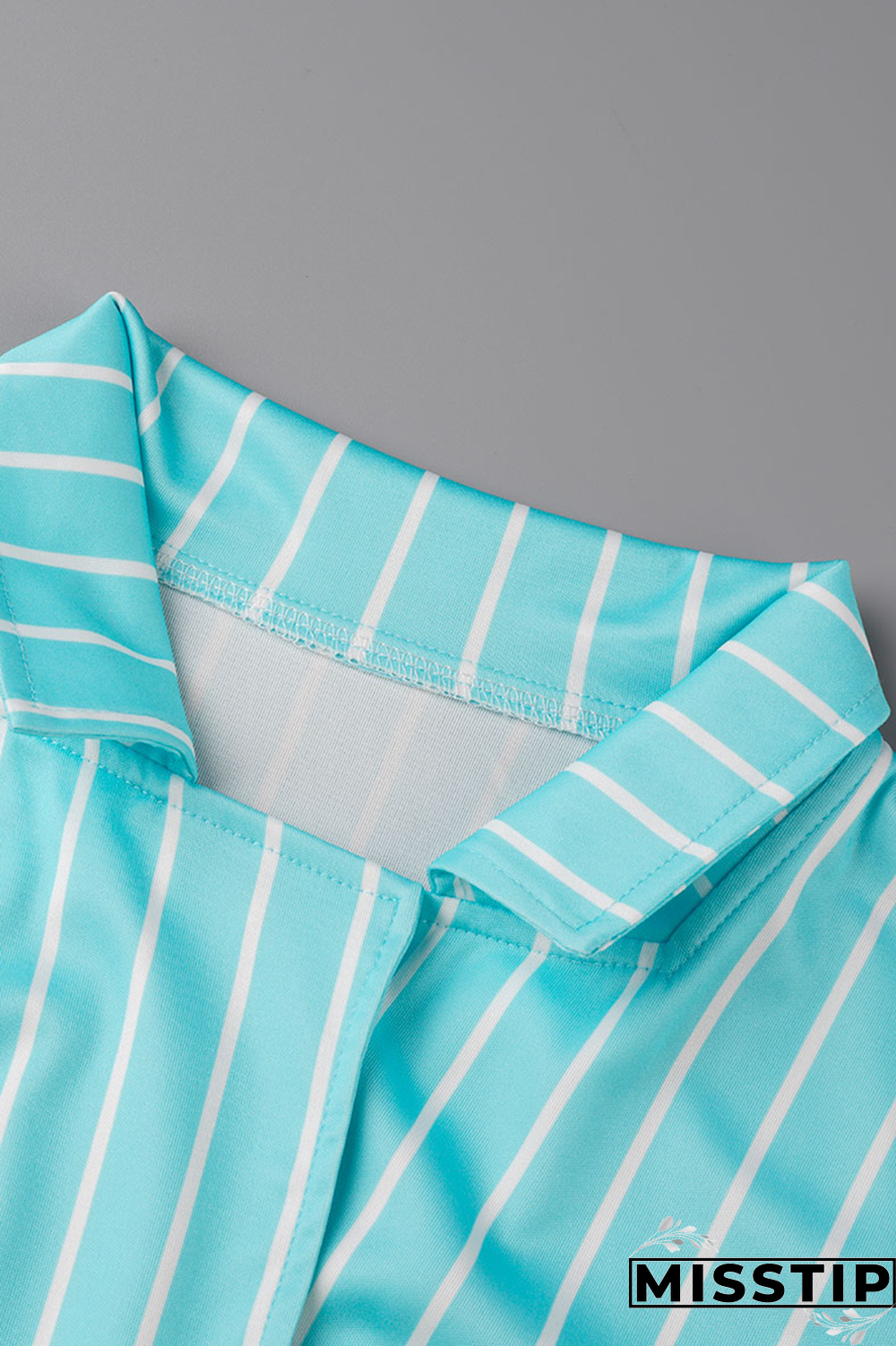 Grass Green Casual Striped Patchwork Turndown Collar Sleeveless Two Pieces