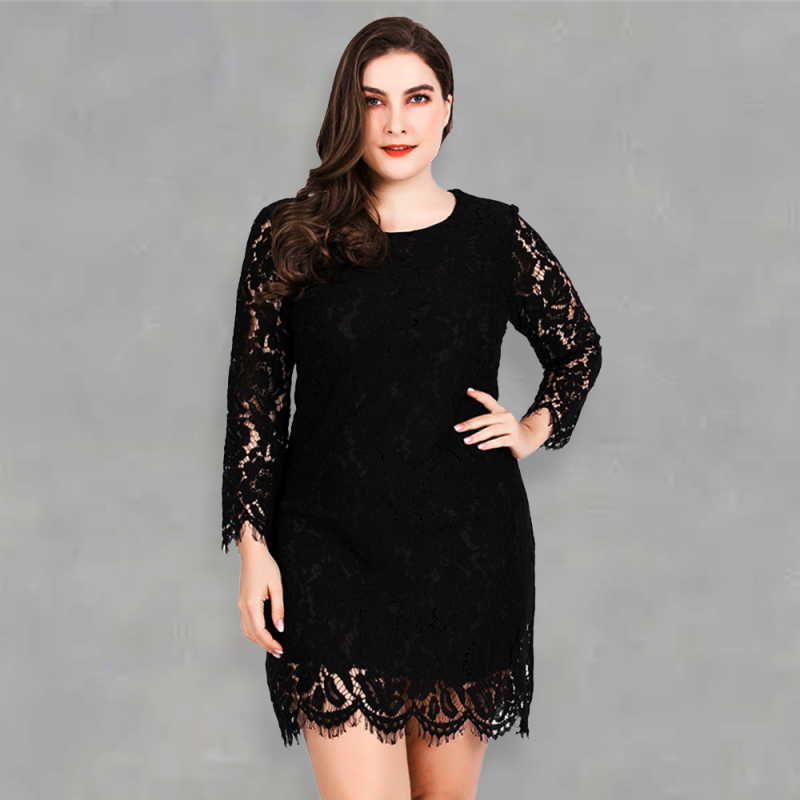 Mature Women Plus Size Casual Summer Lace Sexy Pencil Skirt Dress