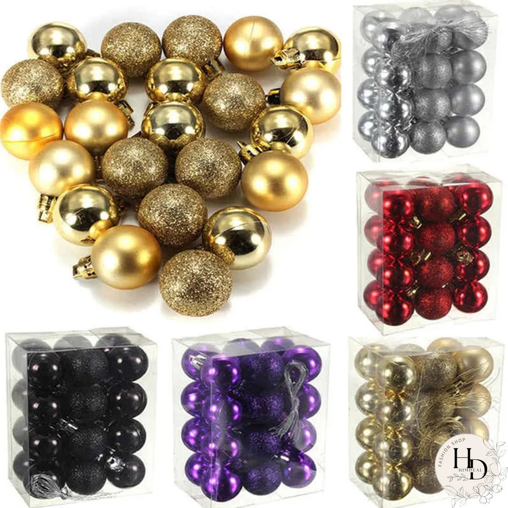 PcsSet Christmas Tree Ornaments Multi-color Ball Plastic Gift for Xmas Holiday Decoration