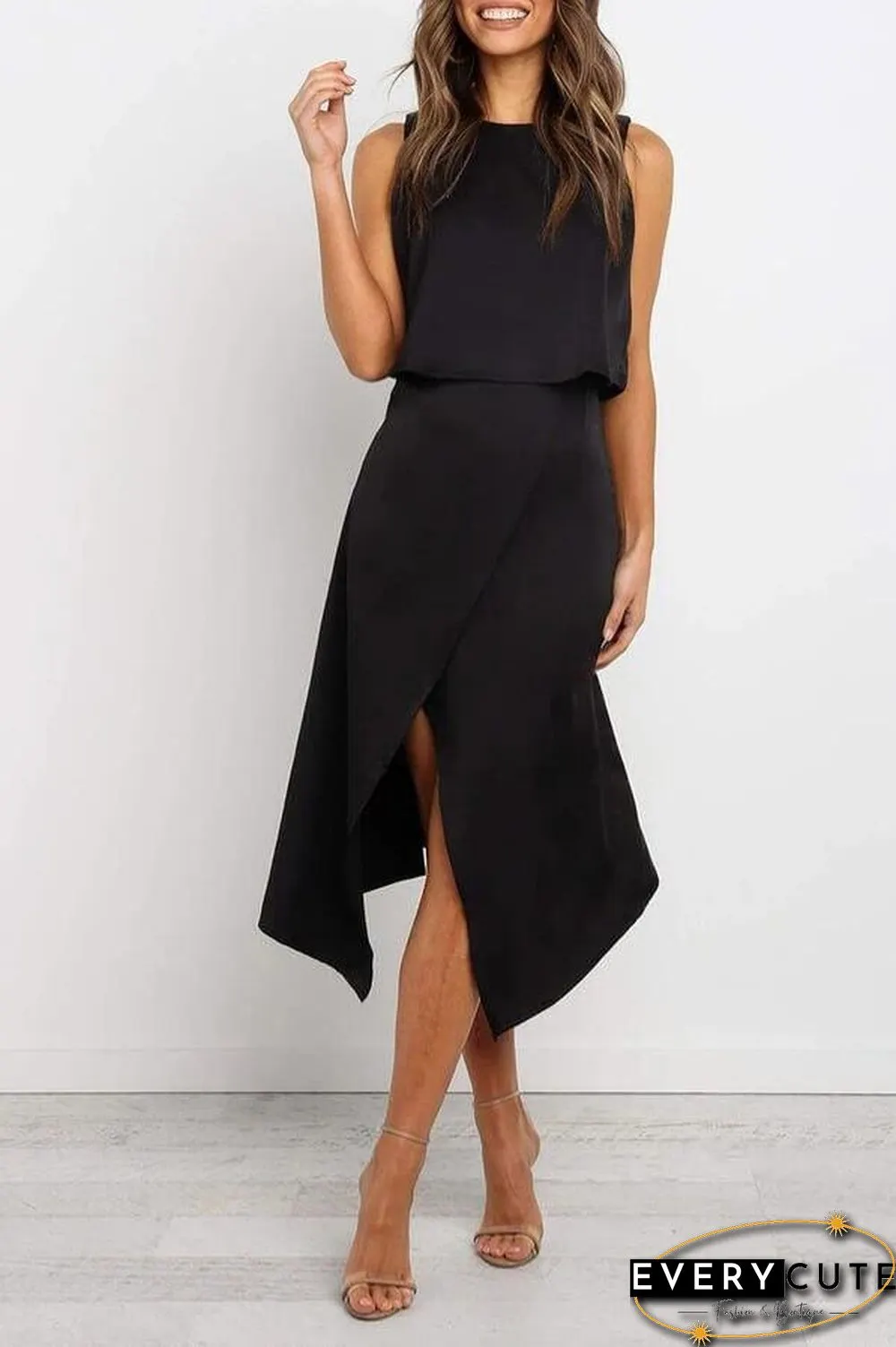 Sexy Casual Sleeveless Slit Dress