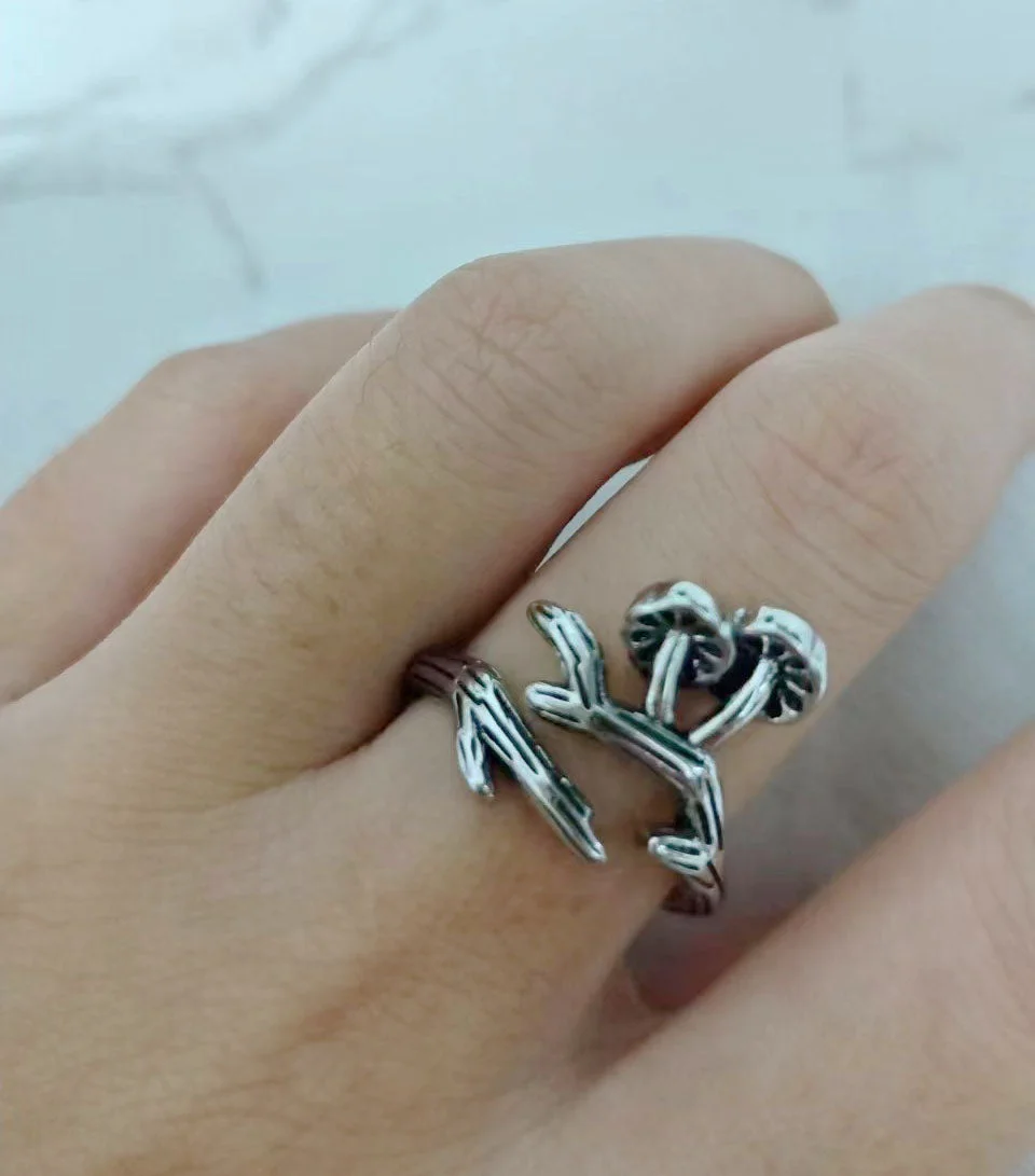Mushroom Sprout Rings (Silver)