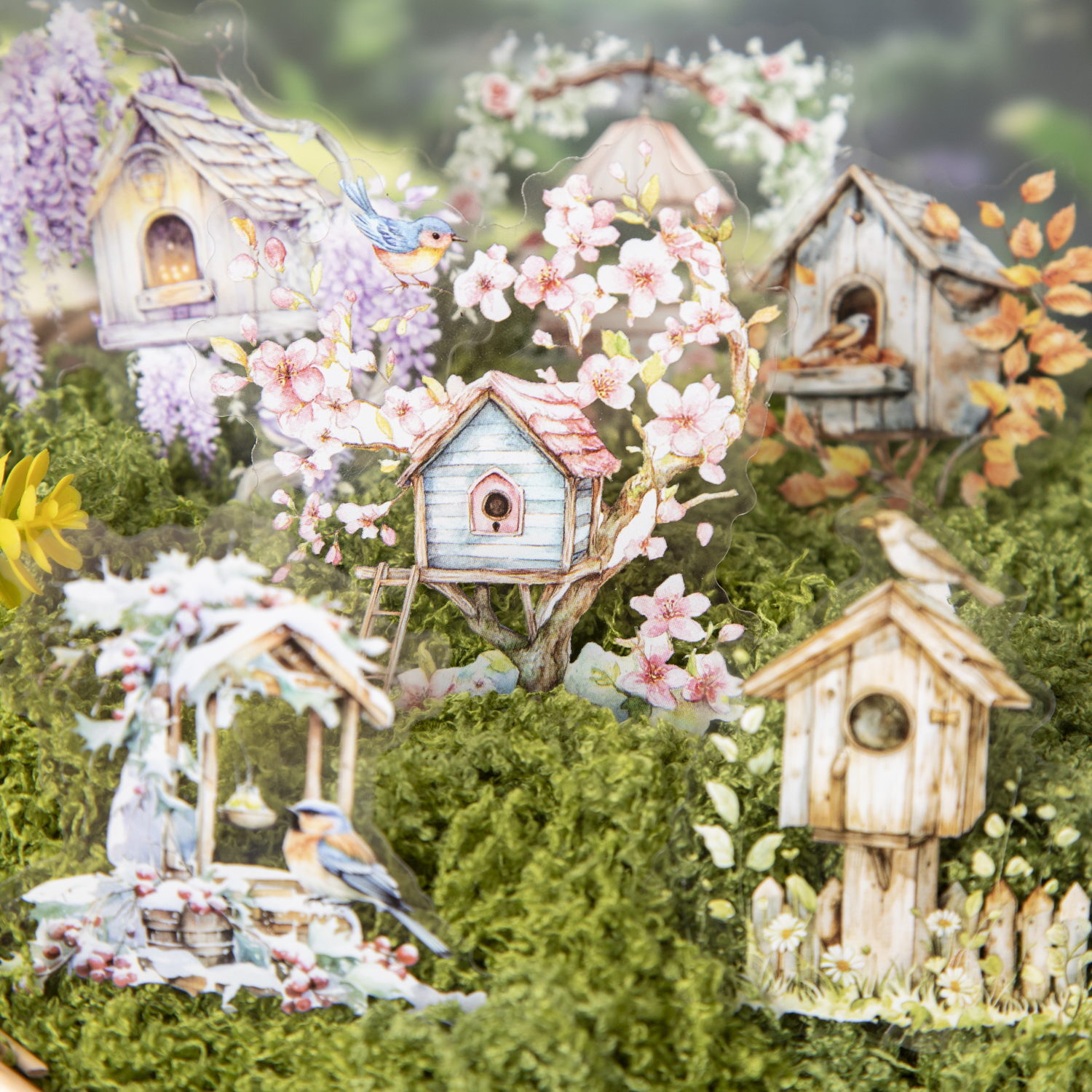 PET 스티커 - 새 언어 작은 건물 시리즈 빈티지 식물 꽃