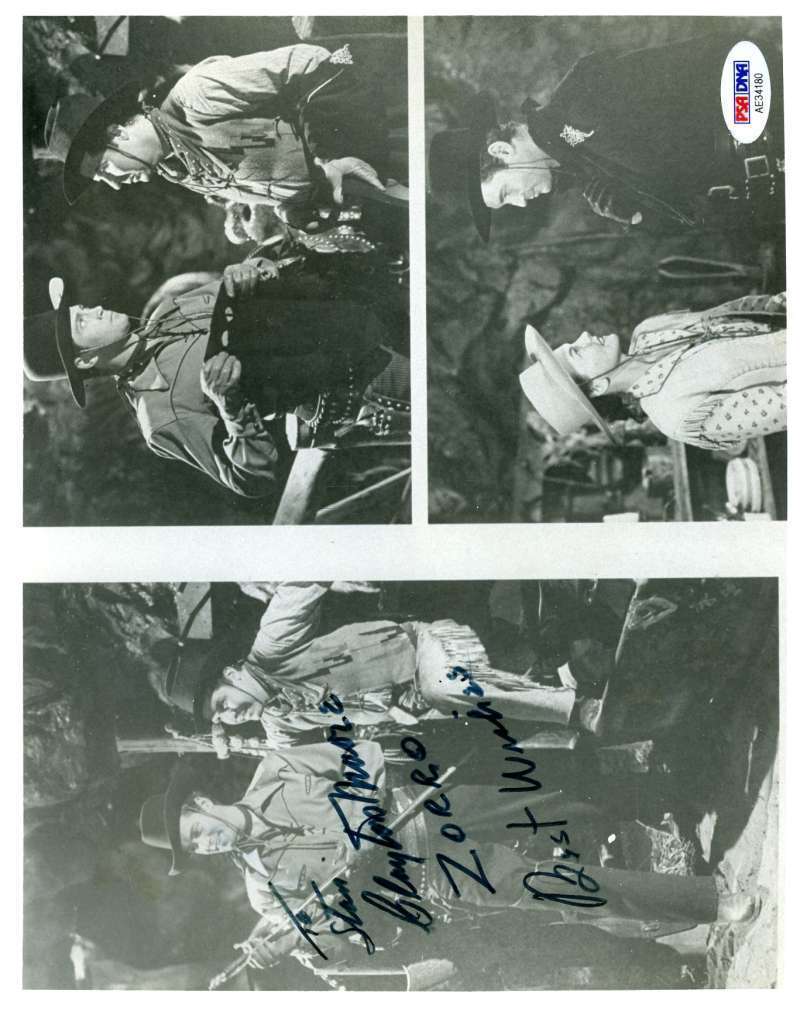 Clayton Moore Psa Dna Coa Hand Signed Authentic Zorro 8x10 Photo Poster painting Autograph