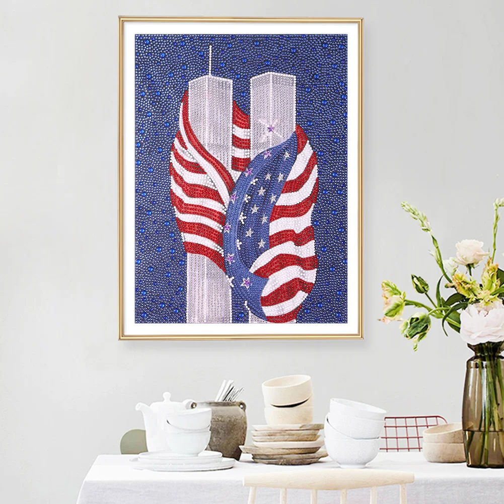 Diamond Painting - Full Crystal Rhinestone - US Flag(30*40cm)