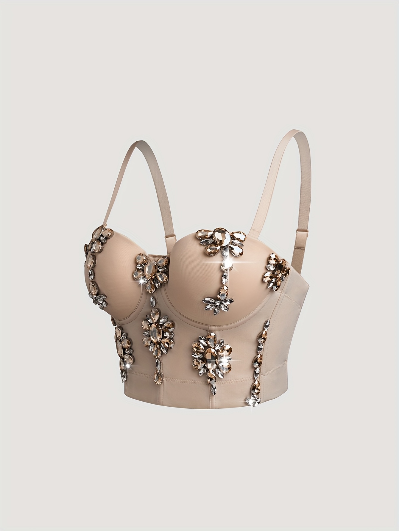 Summer Elegant Yellow Floral Embellished Cami Top For Women | Backless, Sleeveless, Ruched Design, Spaghetti Strap | Vacation Clothing | IFYHOME