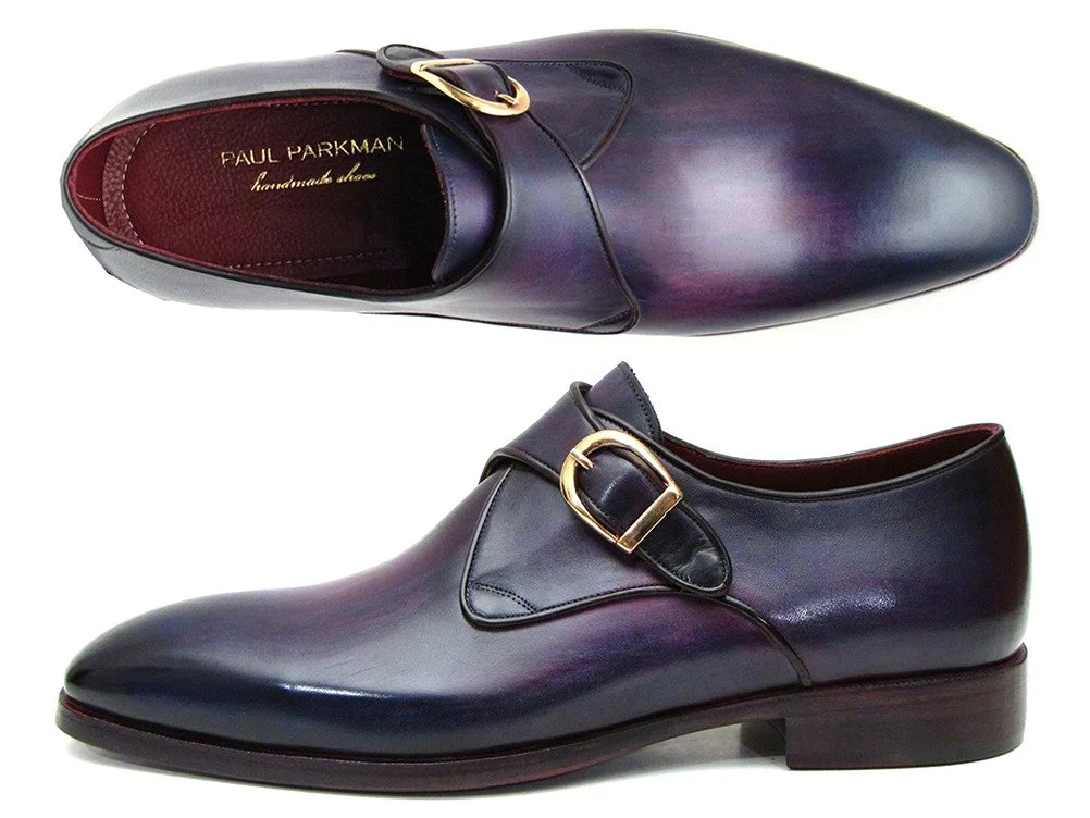 Single Monkstrap Shoes Purple Leather