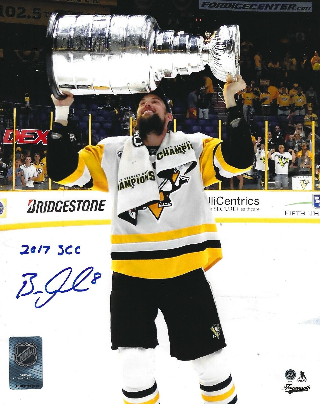 Autographed 8x10 BRIAN DUMOULIN Pittsburgh Penguins Photo Poster painting w/Show Ticket