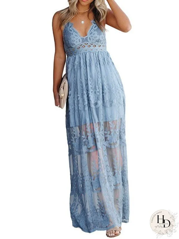 White Lace Maxi Dress