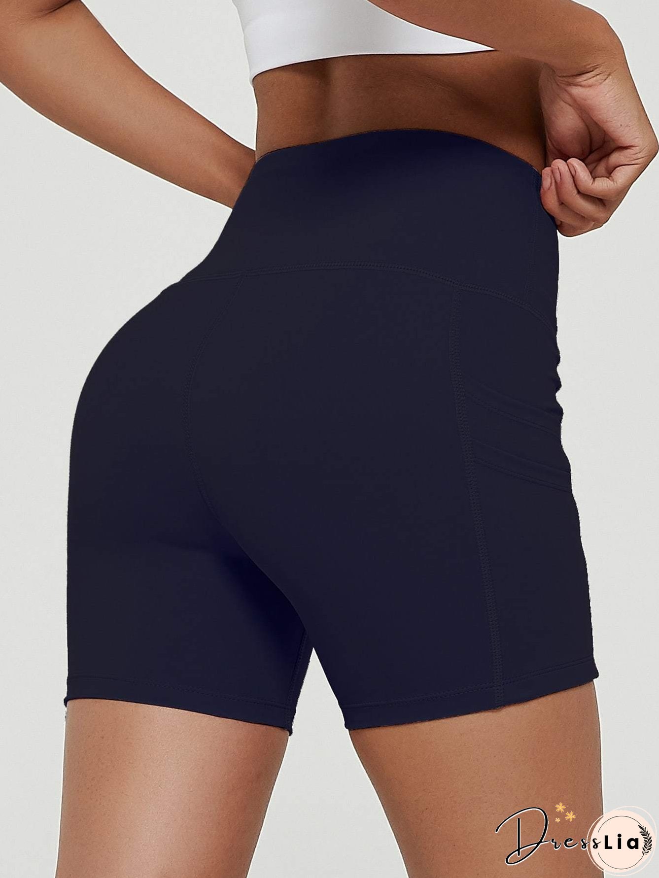 Wide Waistband Sports Biker Shorts