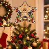 DIY Diamond Painting Christmas Tree Topper Star, Acrylic Holiday Tree Top Decoration with Spring Base, Removable Tabletop Christmas Decor
