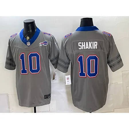 Men's Buffalo Bills #10 Khalil Shakir Nike Gray Vapor F.U.S.E. Limited Jersey DFY1