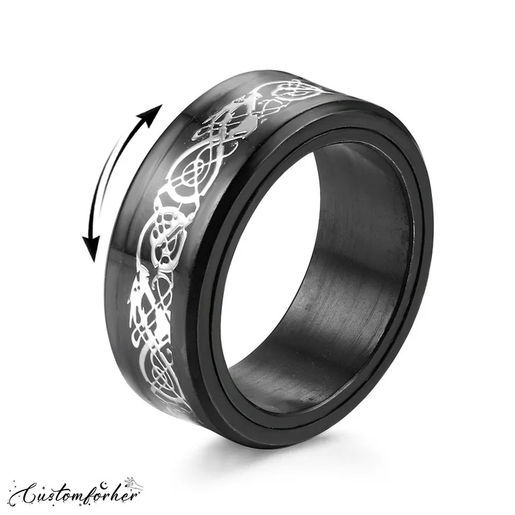 Domineering Dragon Pattern Turnable Ring