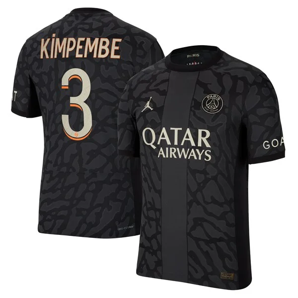 Presnel Kimpembe Paris Saint-Germain Jordan Brand 2023/24 Third Match Authentic Player Jersey - Anthracite/Navy/Tan