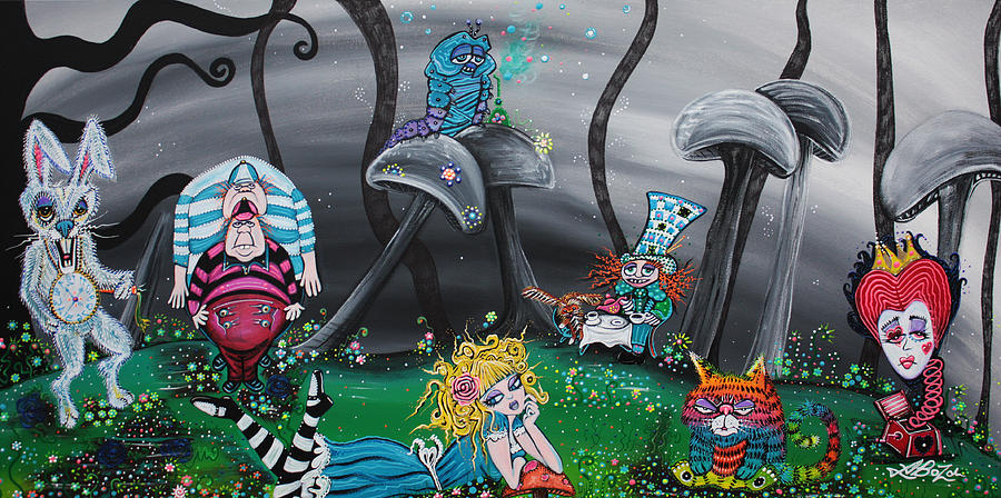 Halloween Alice In Wonderland 50*30CM(Canvas) Full Round Drill Diamond Painting gbfke