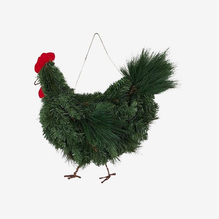 Christmas Rooster Wreath Decor