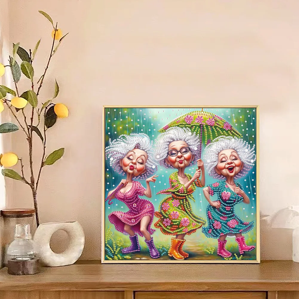 Diamond Painting - Partial Special Shaped Drill - Granny(Canvas|30*30cm)