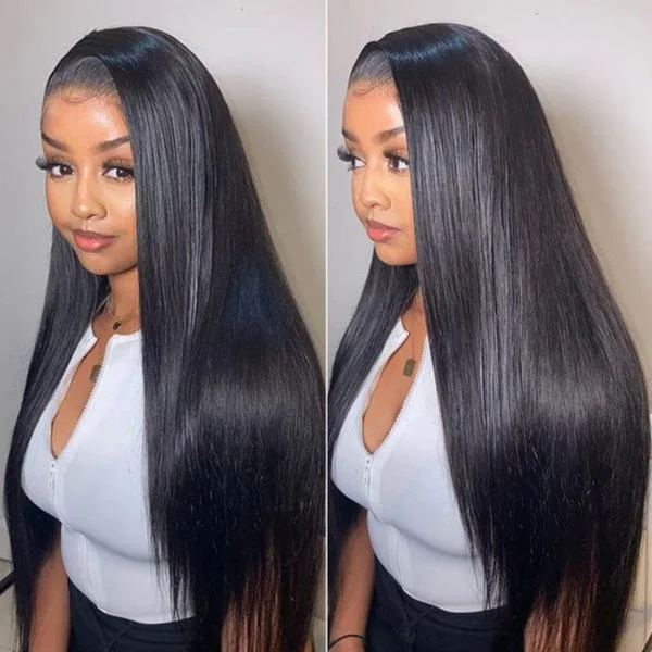 Junoda Hair Straight Hair HD Transparent Lace Frontal Wigs Virgin Hair