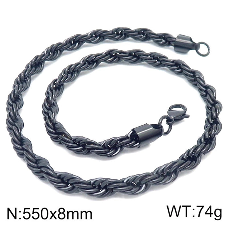 Hip-Hop Solid Color Titanium Steel Plating Men’s Necklace