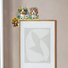 (US Local)Dog Flowers 5D DIY Wooden Diamond Painting Door Topper for Party (Left)