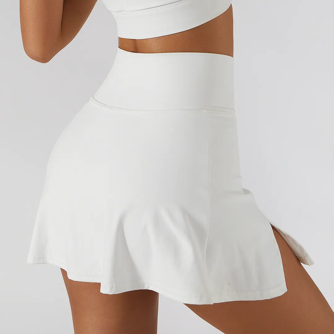 Women's Pleated Mini Sports Yoga Tennis Skirt With Shorts Underneath