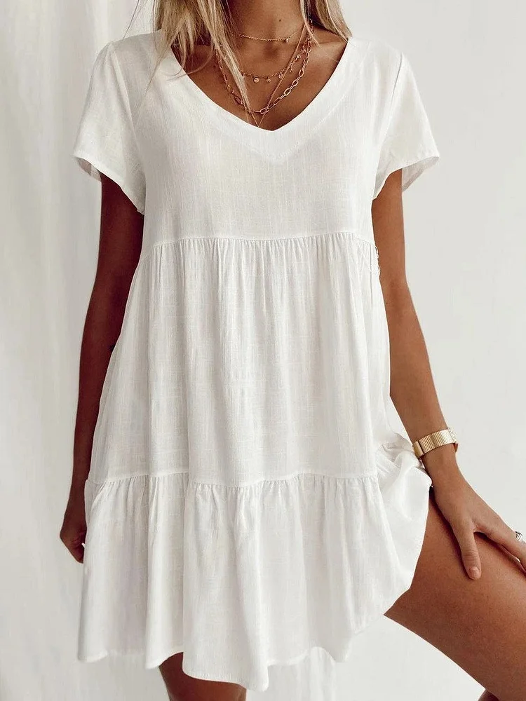 Take it Easy White Mini Dress