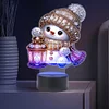 Acryl Weihnachten Schneemann doppelseitig - 5d DIY Bastellampe