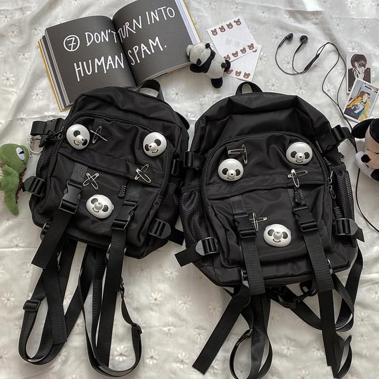 Panda Pin Backpack Crossbody Bag - Modakawa Modakawa