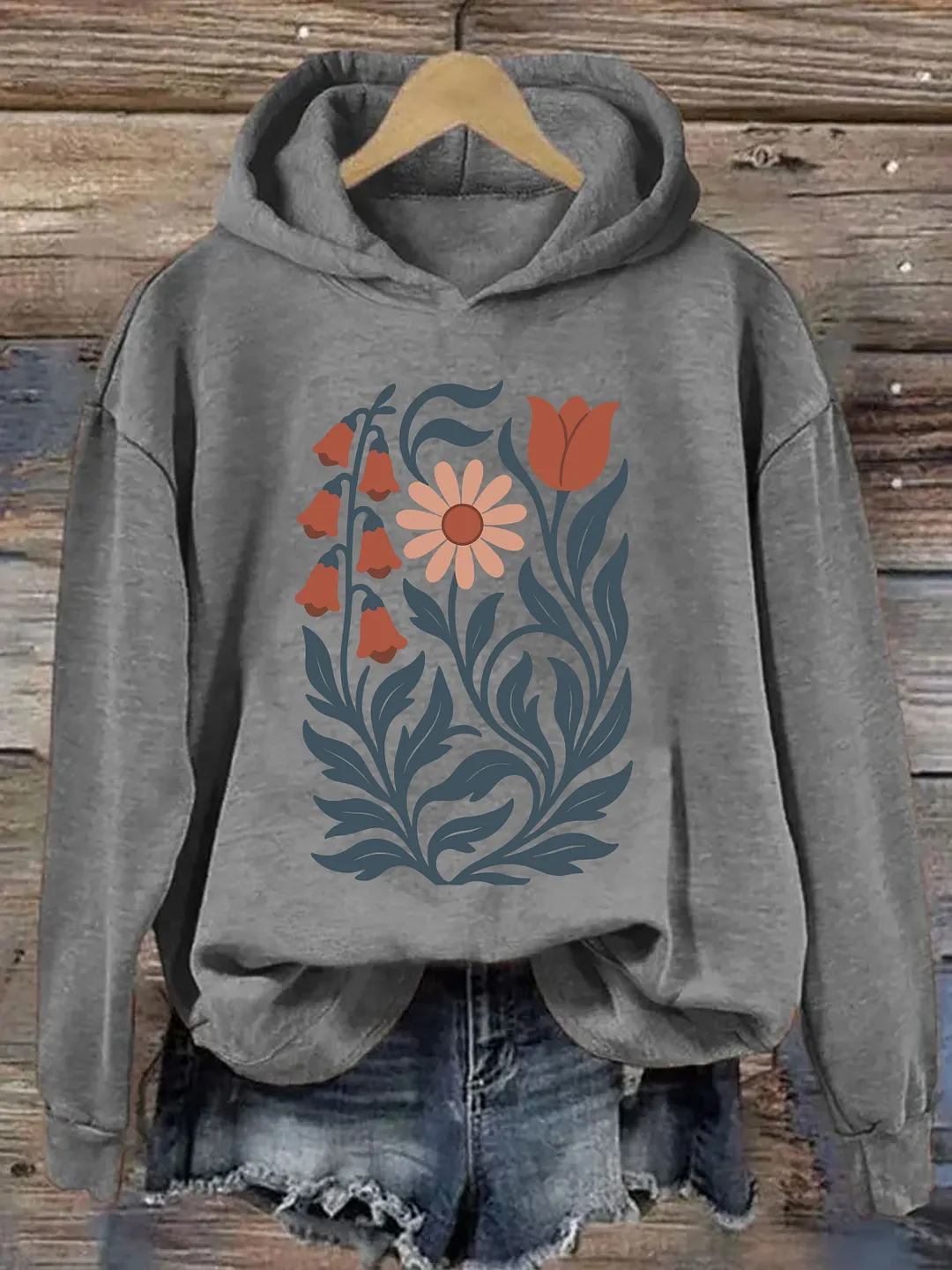 Foxglove Daisy Tulip Hoodie