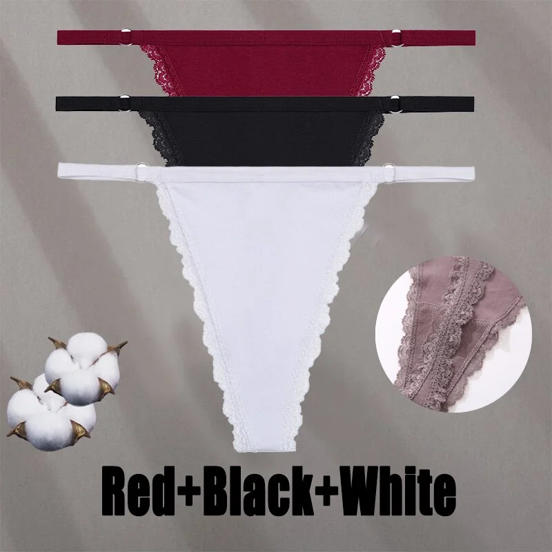 Billionm Sexy Lace Panties for Women Cotton Underwear Thong With Hollow Out Hook G-String Female Breathable Intimates Lingerie