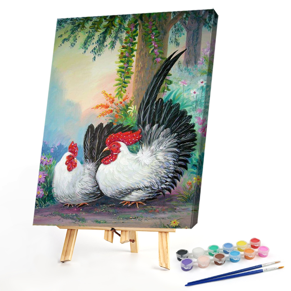 

40*50CM - Paint By Numbers - Garden Rooster, 501 Original