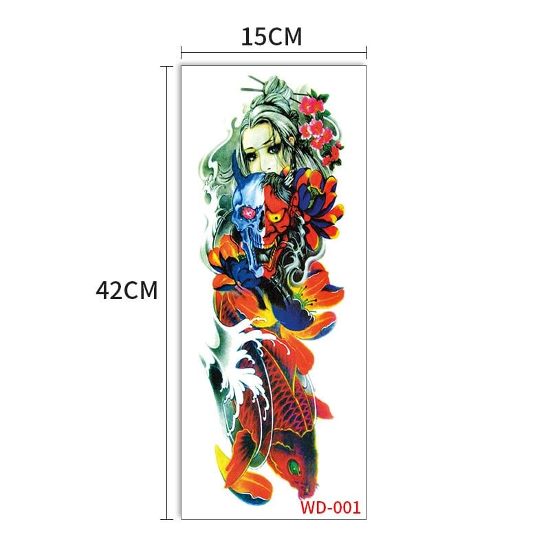 Full arm tattoo stickers simulation waterproof sweat flower arm men and women arm disposable tattoo stickers cross-border