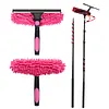 [US Local Warehouse] 11pcs Extended Window Cleaning Kit Easy To Use Telescopic Water Supply Brush Kit