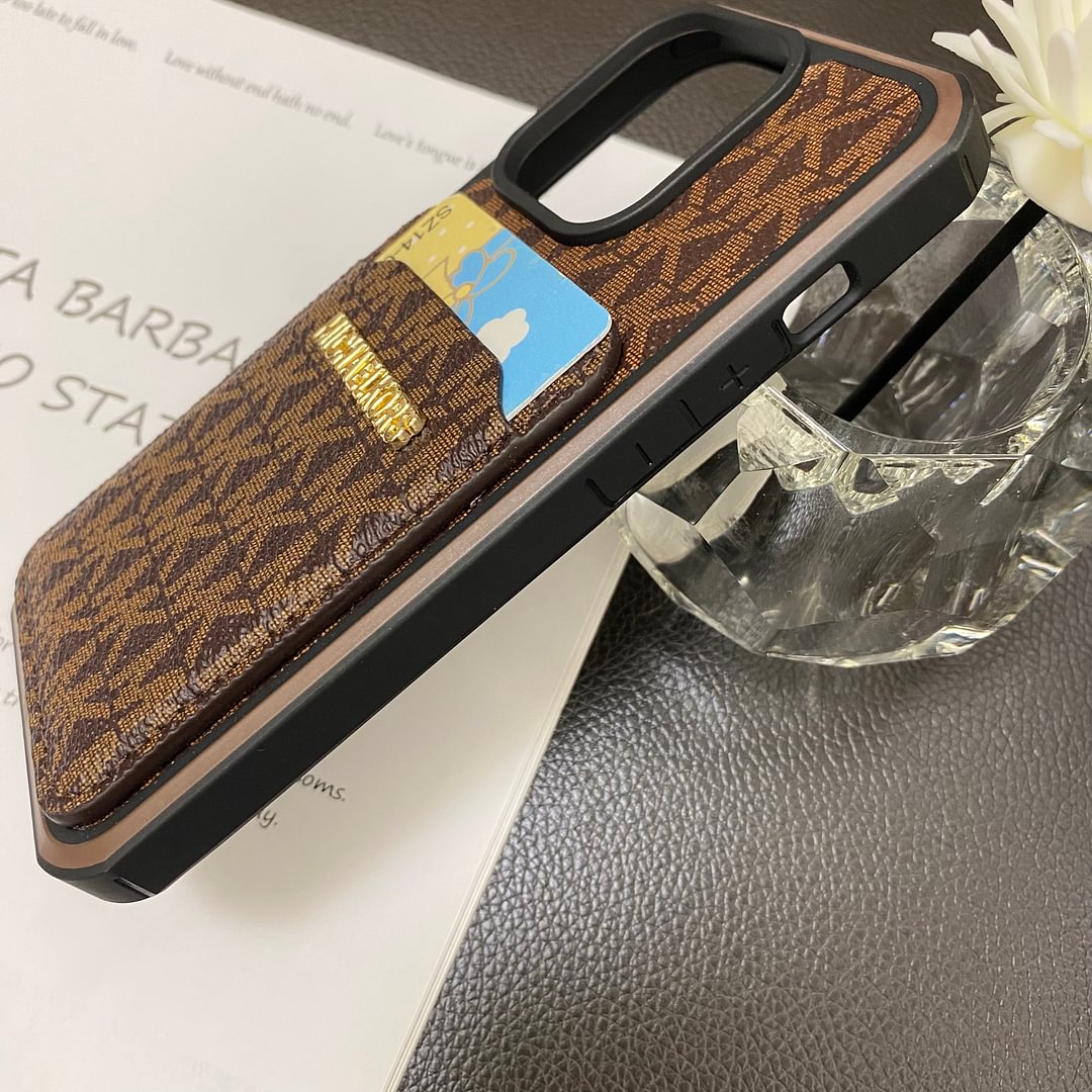Luxury MK Back Card Slot Leather Apple iPhone Case