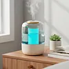 Air Humidifier Super Anti-Dry-Burning Quiet Silent Dual-Spray Humidifier W/ 7-Color Ambient Night Light Suitable for Room Office and Gym