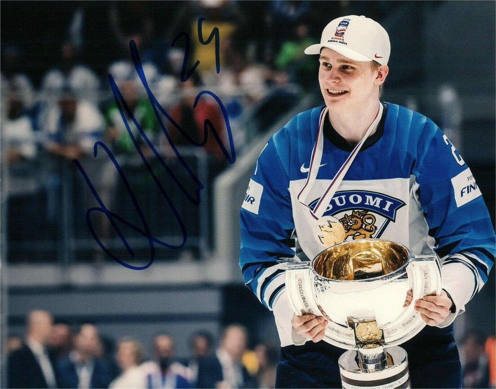 Team Finland Kaapo Kakko Signed Autographed 8x10 IIHF Photo Poster painting COA #11