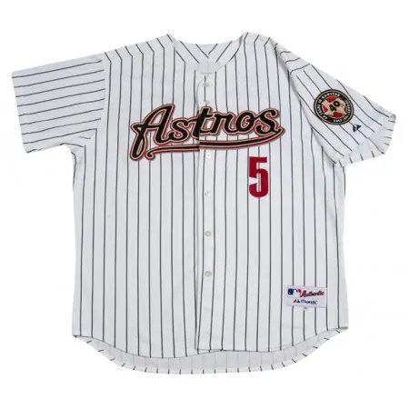 Men's Houston Astros #5 Jeff Bagwell White Cool Base Stitched Baseball Jersey