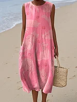 Women's Cute Cat Art Sleeveless Dress