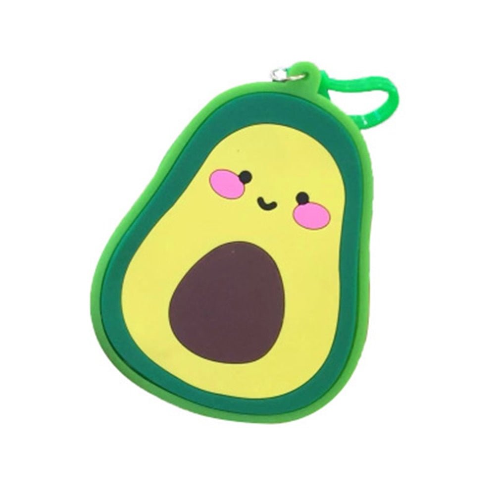 Fashion Soft Silicone Mini Coin Purse Money Bag Women Wallet Cute Cartoon Avocado Cactus Coin Bag Pouch With Key Ring Kids Gift